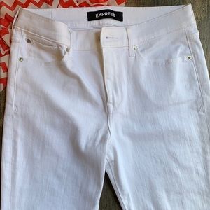 Express Mid Rise White Jean Leggings